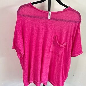 Anna Vivid Pink Short Sleeve Top